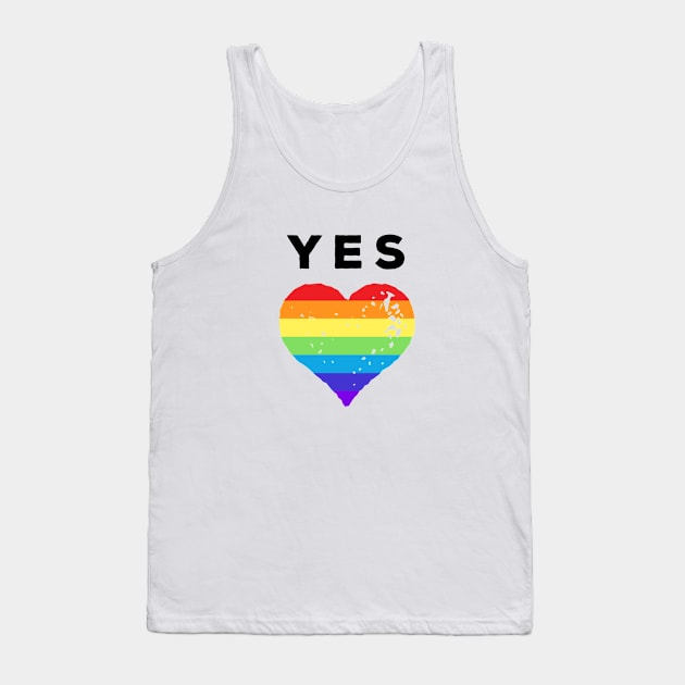 Yes to Love + Gay Pride Tank Top by sagestreetstudio